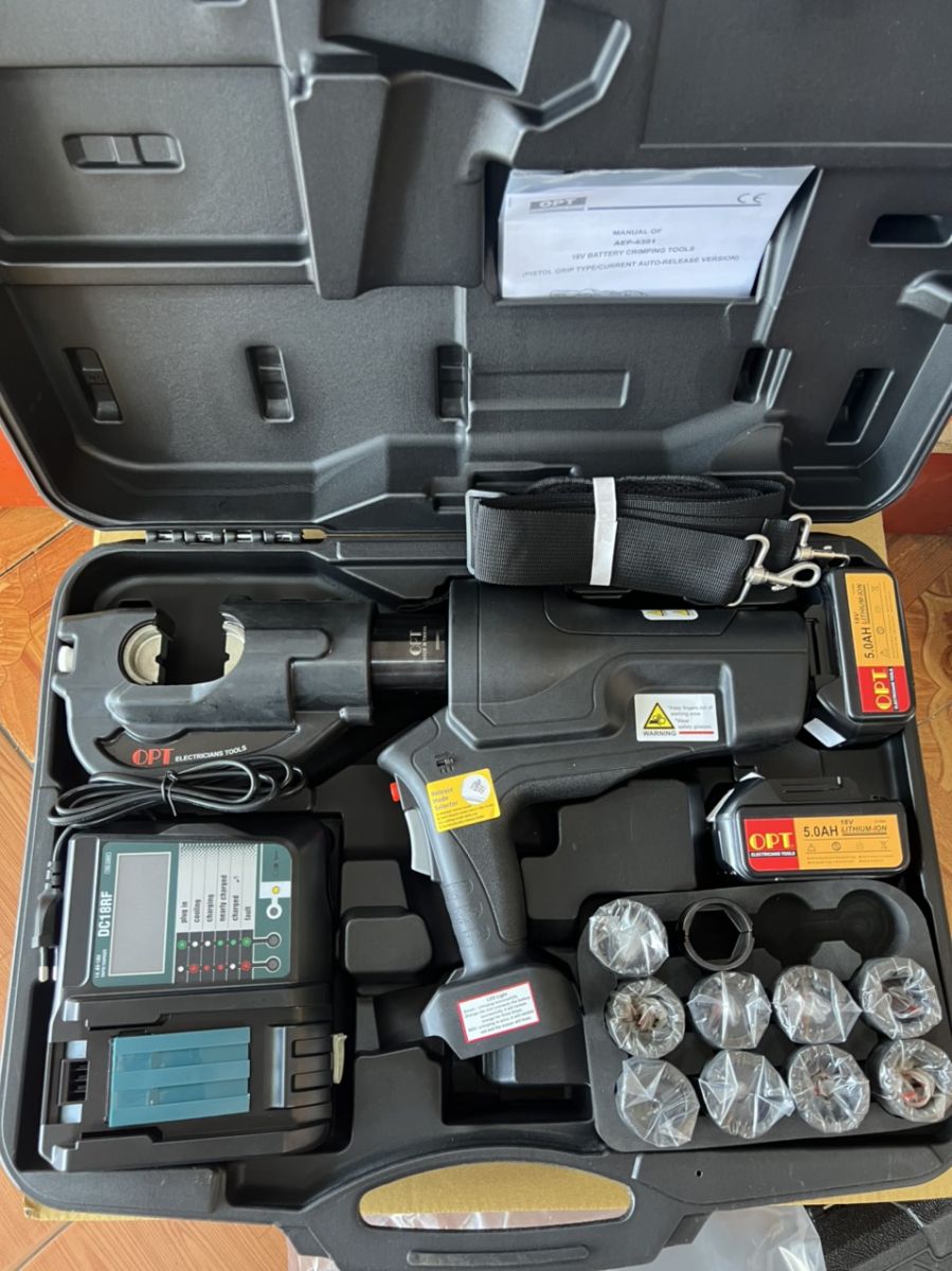 M&aacute;y &eacute;p cos thủy lực d&ugrave;ng Pin OPT AEP-4301